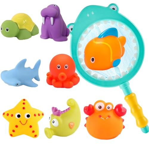 9 Stück Badespielzeug Baby ab 1 2 3 4 Jahr, Wasserspielzeug Kinder Badewannenspielzeug Pool Spielzeug,Ohne Loch Wasserspielzeug für Kinder,Geschenke für Jungen und Mädchen