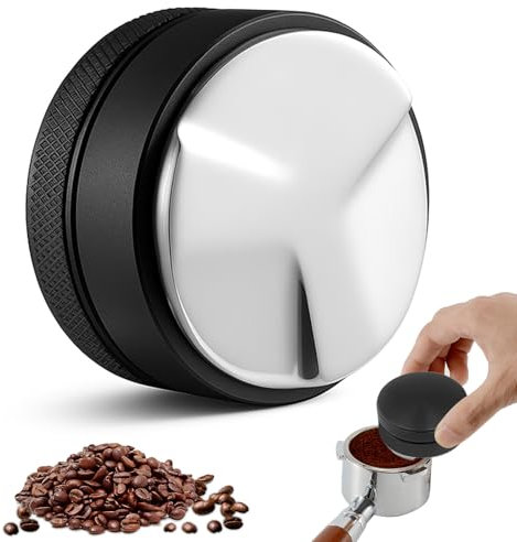 Zyluniy Distribuidor de Café 58mm, Nivelador de Café de Acero Inoxidable 304, Herramienta de Nivelación de Café Molido, Accesorios Baristas Cafetera Doméstica (Negro)