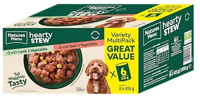 Natures Menu Hearty Stews Wet Food for Adult Dogs - 6 x 415gr (Lamb & Beef)