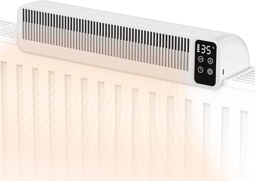 Heizkörperventilator mit 3 Geschwindigkeiten,Radiator Fan/Heizungsventilator – Kabelloser Heizkörper-Heizverstärker mit Thermostat, Timer, verbessert Wärmeverteilung