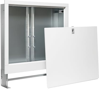 ENVIRON - Armadio di distribuzione da incasso per riscaldamento a pavimento | Lamiera di acciaio verniciata e zincata | Profondità e altezza regolabili | Scatola di distribuzione | Circuiti di