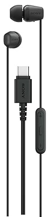 Sony IER-EX15C - Auricolari in-ear con cavo USB-C, per iPhone e telefoni Android, con pulsante multifunzione integrato, controllo volume e microfono, supporta dispositivi USB Audio Class 1.0, nero