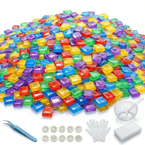 1KG Bunte Kristall-Mosaiksteine, Küche und Heimdekoration (Regenbogenbonbons)