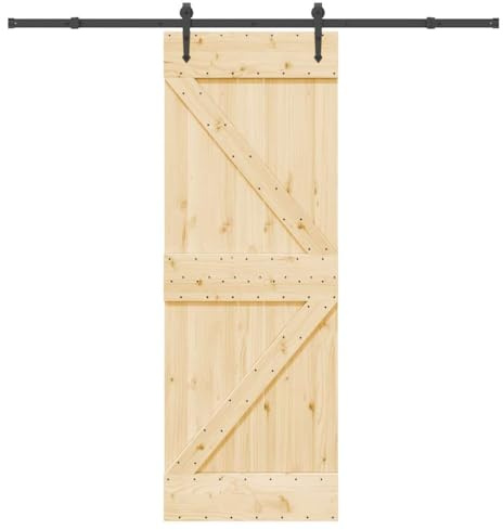 Falttüren Raumteiler Schiebetür,Schiebetür mit Beschlag 70x210 cm Massivholz Kiefer,Innentüren für Küche,Cafés,Schlafzimmer
