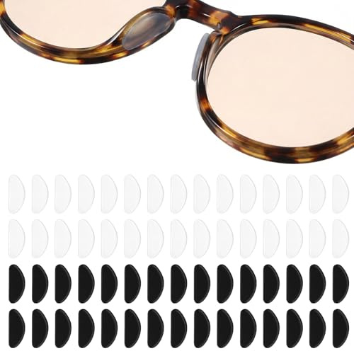 DOPENSPI Lot de 30 paires de plaquettes nasales autocollantes en silicone - 2 couleurs - 1,9 cm - Antidérapantes - Pour lunettes et lunettes de soleil - Avec dos adhésif