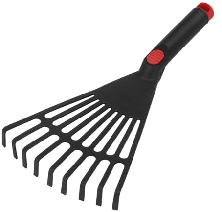 SUPVOX Râteau de Jardin en Plastique Léger Petit Râteau à Main pour Jardinage Extérieur, Outil Polyvalent pour Feuilles et Terre, Manche Court Ergonomique, 1 Pièce