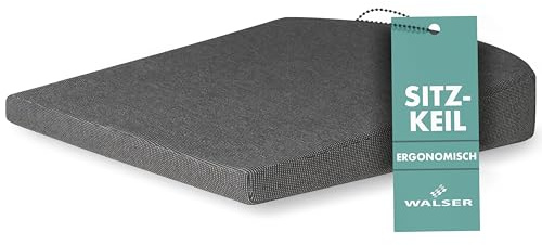 Walser Auto-Keilkissen Joel, ergonomisches Sitzkissen-Auto, Büro-Sitzkissen, Sitzkeil-Auto, Sitzkeil 37,5x33,5cm schwarz