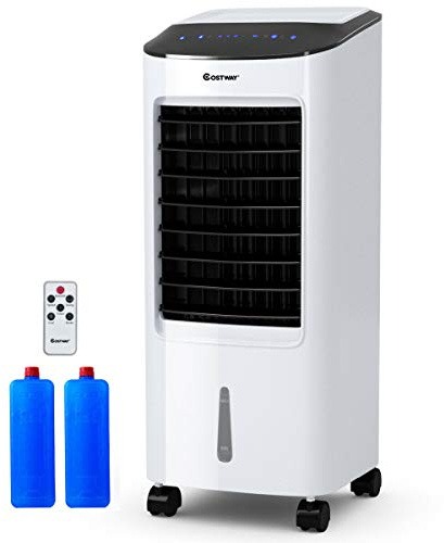 COSTWAY Evaporative Cooler, Portable Air Cooler with LED Display, Remote Control, 7.5-Hour Timing Function, for Home & Office, Cooling & Humidification Function (29-Inch)