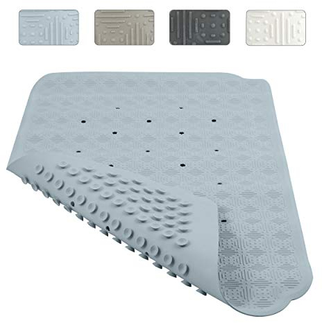 Spirella Duschmatte Ruby Badematte Duscheinlage antibakteriell rutschfest mit Saugnäpfen-Blau-ca. 70 x 40 cm-Naturkautschuk, Blue