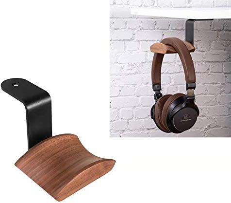 Supporto per Gancio per Cuffie, Supporto per Cuffie, Supporto per Cuffie in Legno di Noce per Cuffie da Gioco Audio, Studio e PC (NOCE-Z)