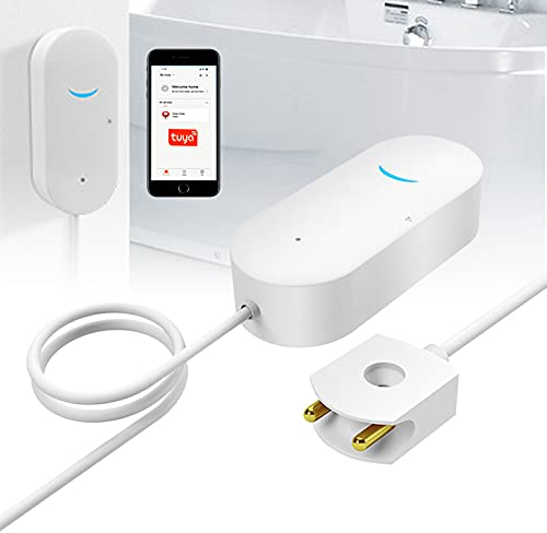 OrangeClub WiFi Wasser Alarm Wassermelder, Überlaufleckalarm APP-Benachrichtigung, WLAN Wasserwächter Wassersensor Mit Wiederaufladbare Batterie, Für Küche, Bad und Keller Home Security