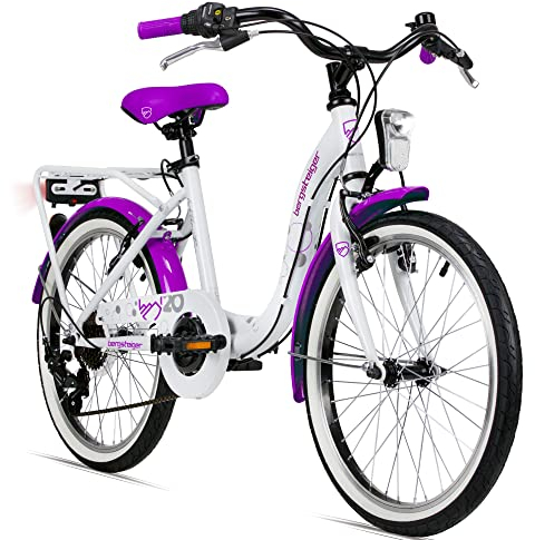 Bergsteiger Atlantis 20, 24 Zoll Kinderfahrrad, geeignet für 6,7, 8, 9, 10, 11 Jahre, StVZO, Schaltung, Mädchen-Fahrrad mit Dynamo-Licht
