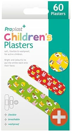 Gem Imports ProPlast+ Children's Kids Plasters, Assorted Sizes & Designs - Pack of 60, One Size