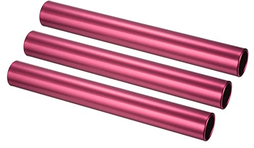 PATIKIL Relay Track Baton, 3 Pack Aluminum Alloy Tube Field Running Race Stick for Outdoor Athletics Sport Game Tool, Red