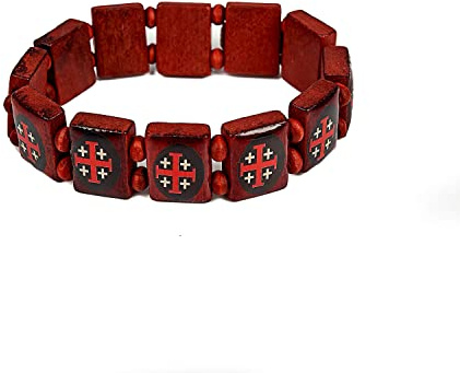 SHUCK24 Einzigartiges handgemachtes Armband mit Jerusalemkreuzen, Original aus Jerusalem. Ein kleines Stück „Heiliges Land“ um ihr Handgelenk.