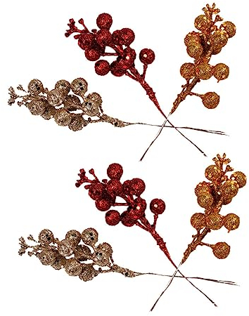 Abaodam 6stücke Künstliche Glitzernde Beeren Zum Dekorieren des Weihnachtsbaums Für Weihnachts Und Partydekorationen