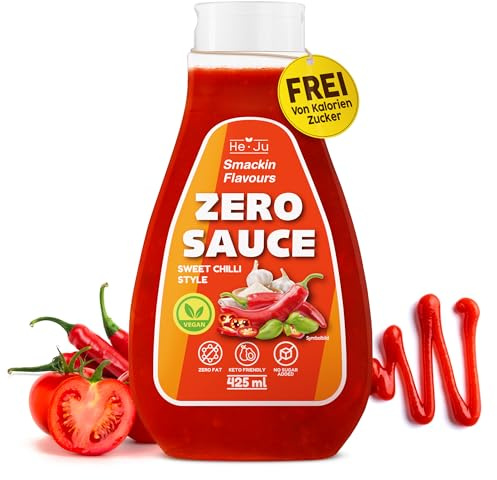 He-Ju Zero Sauce Sweet Chili 425ml, ohne Zuckerzusatz, vegan, Keto
