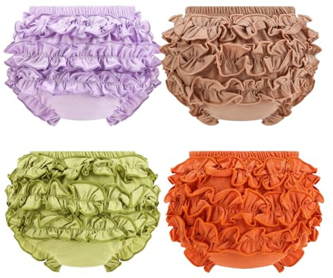Orinery Baby Ruffle Bloomers - Cubrepañales de algodón para niña, paquete | Bragas transpirables, suaves, para bebés, recién nacidos, vestido de verano, vestido de fotografía, regalo de cumpleaños