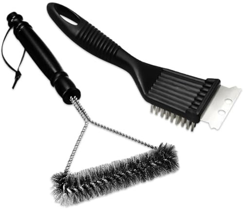 SIGANDG 2 PCS Spazzola Barbecue, Spazzola professionale per la pulizia della griglia, Spazzola a 3 lati per Triangolare barbecue, Spazzola Barbecue per Pulire Griglia,Forno,Teglie da Forno
