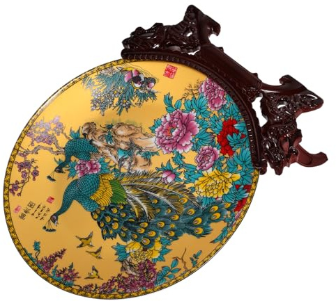 RORPOIR Plato Decorativo De Cerámica con Soporte Antiguo para Decoración De Cocina y Muebles De Diseño Elegante