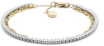 Fossil Heritage Damarmband i rostfritt stål med lobster- eller toggleförslutning, Guld- och silverton