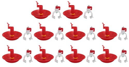 Natudeco 10 Stück Hühnertränke, Nippeltränke, Futterspender, automatische Wassernippeltränke, Becher für Gärten, Terrassen, Gewächshäuser, Bauernhöfe, Geflügel