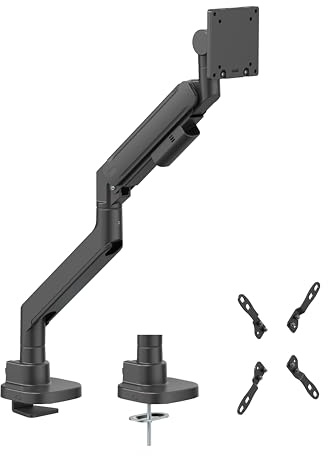 HALTERUNGSPROFI Supporto per monitor extra forte fino a 27 kg fino a 57 pollici, braccio con molla a gas, monitor LCD a LED VESA 75 x 75 100 x 100 200 x 200 Office-GS812AEXB (nero)