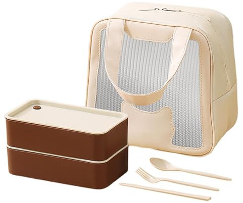 Lonchera apilable – Lonchera japonesa, lonchera reutilizable | Lonchera japonesa apilable para adultos con bolsa de almuerzo, 720 ml por capa, lonchera aislada para microondas y lavavajillas con