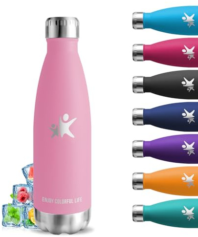 Botella Agua Acero Inoxidable, 500ml Termica, sin BPA, Cantimplora Acero Inoxidable, A Prueba de Fugas, Cantimplora Infantil, Aislamiento al Vacío, para Escuela, Cafetería, Oficina