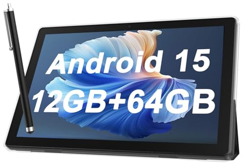 ATOZEE Android Table 10 Inch with Tablets Protective Case and Stylus Pen Android 15 Tablets 5G WiFi-6 1280 * 800 Full HD IPS Display 6000mah 64GB ROM+12GB RAM (4+8 Virtual), 1024GB Expansion (Black)