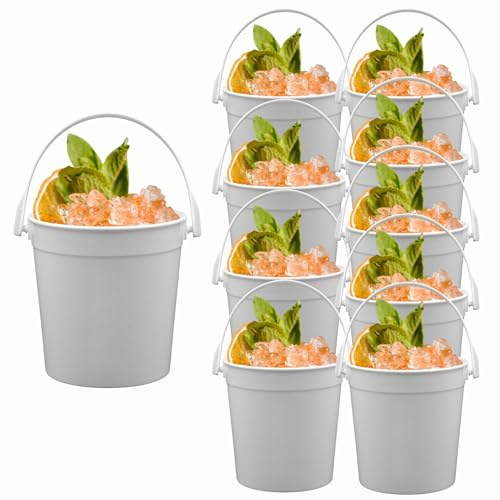 Kunststoff-Cocktaileimer, wiederverwendbar, für Smoothie-Getränke, 1 l, 1 l, 10 Stück, durchsichtig, für Barbier, alles andere als eine Tasse, Party-Ideen (20 Stück)