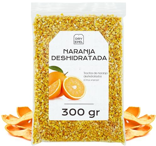Arancia Essiccata Con Zucchero 300 g - Arancia Disidratata Tritata - Frutta Essiccata - Frutta Disidratata - Snack Dolce e Ideale per Pasticceria - Senza Glutine