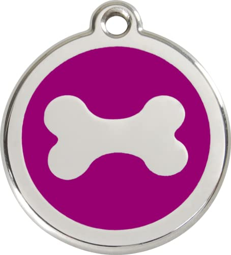 Red Dingo Hundemarke Knochen inklusive Gravur (L, violett)