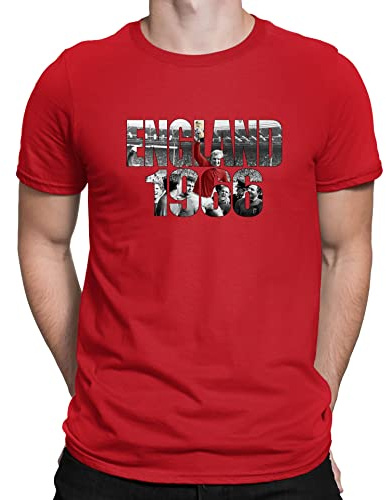 Flip Mens England 1966 World Cup Bobby Moore Photo Football T-Shirt