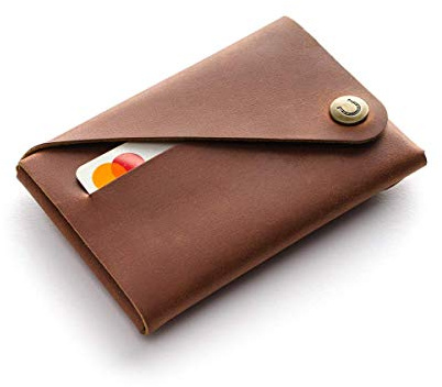 Crazy Horse Craft Personalisierte Geldbörse mit Prägung, Kartenetui Leder | Slim Wallet für Damen und Herren, kleiner Geldbeutel und Kartenhalter mit Münzfach, pflanzlich gegerbt und handgemacht