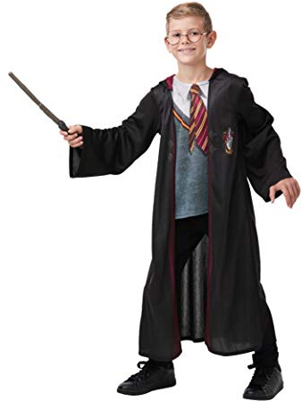 Rubie's Official Harry Potter Gryffindor Deluxe Robe with Wand & Glasses, Childs Costume
