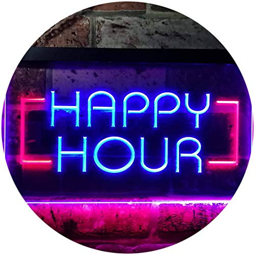 ADVPRO Happy Hour Bar Beer Ale Dual Color LED Barlicht Neonlicht Lichtwerbung Neon Sign Rot & blau 300 x 210mm st6s32-i0530-rb