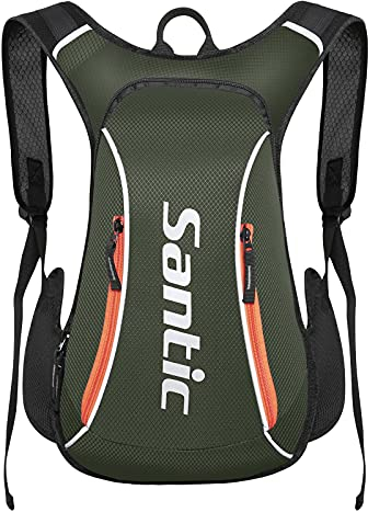 Santic Fahrradrucksack Klein Rucksack Fahrrad 15l Radrucksack Laufrucksack 15 Liter Dunkelgrün