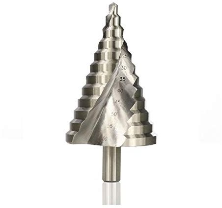 Bohrschrittbits. Metall Bohrlochöffner HSS Rundschaftstufenbohrer Kernbohrer Stufenbohrer 1pc 6-60mm Drall Holz (Color : 1pc 6 60mm)