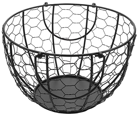 Roundsky Hierro Estante Cesta de Fruta Cesta Colección Cerámica Gallina Adornos Decoración KüChe Accesorios B