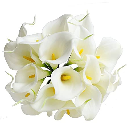 Garneck 10st Lilienstrauß Gefälschte Bonsai-Blumen Hochzeitsstrauß Liliendekor Frühlingsblumen Künstlicher Calla-lilien-strauß Echte Calla-lilien Calla-lilien-seidenblumen Real Pu Braut