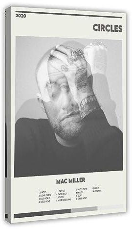 Mac Miller Circles – Retro-Musikalbum, Poster, Leinwand, Poster, Schlafzimmer, Dekoration, Sport, Landschaft, Büro, Raumdekoration, Geschenk, Rahmen-Stil, 30 x 45 cm