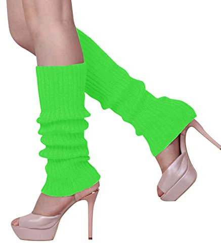 Stulpen Damen Mädchen Winter Beinwärmer Gestrickte Bein Wärmer Legwarmer Socken Warme Winter Lange Bein Wärmer Stricken Strümpfe Beinstulpen Socken Stricken Stulpen für Frauen (Green, One Size)