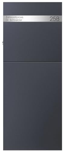 MOCAVI SBox 315 Stand-Briefkasten freistehend XXL RAL 7016 anthrazit personalisiert freistehend Postkasten groß rostfrei hochwertig mit Hausnummer und Name