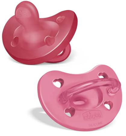 Chicco PhysioForma Ciuccio in Silicone 16 - 36 Mesi, Set di Gommotti Morbidi e Delicati, Supportano la Respirazione Fisiologica e Favoriscono il Corretto Sviluppo della Bocca, Rosa