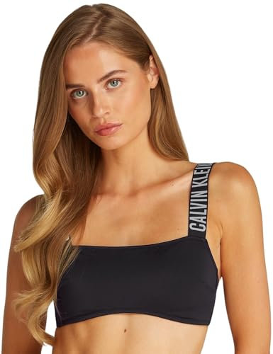 Calvin Klein Donna Top Bikini a Fascia Imbottitura Estraibile, Nero (Pvh Black), S