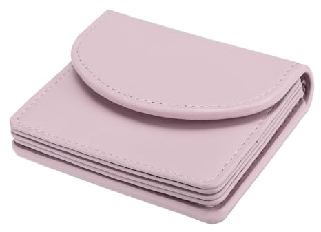 QUARKZMAN PU Leder Visiten Karten Etui Visitenkarten Etui Geldbörse mit Magnet Verschluss Tasche Etui für Damen Kredit Ausweis Rosa