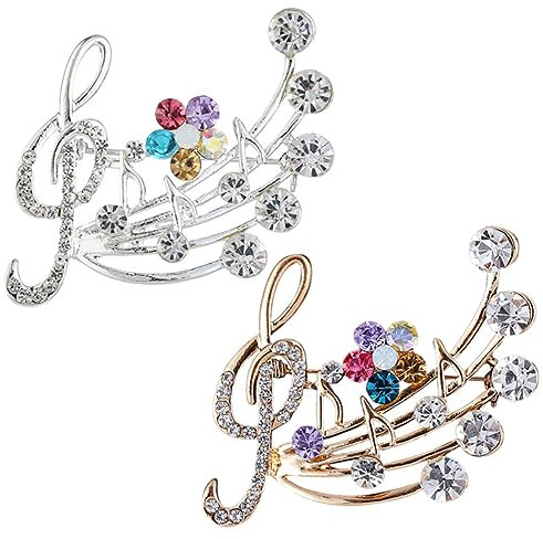 SOIMISS 2stücke Musiknoten-anstecknadel Brosche Für Damen Modeschmuck Aus Legierung Mit Nadel Für Kleidung Hut Geburtstagsgeschenk