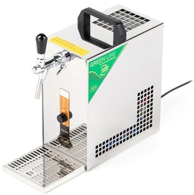 ich-zapfe Komplett Set - Zapfanlage, Bierzapfanlage, Bierzapfen PYGMY 20/K mit Membranpumpe, 1-leitig Trockenkühlgerät aus Edelstahl, 25 Liter/h, Green Line, Zapfkopf:Set alle Zapfköpfe