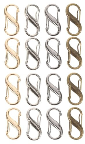 SAFIGLE 16pcs Metal Chain Buckles Adjustable Purse Strap Clips Multipurpose Slide Buckles for Bag Strap Adjustment Diy Handbag Making Supplies in Copper, Black, Light Gold, White k